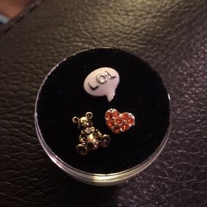 Origami Owl Set of 3 Charms-teddy bear LOL